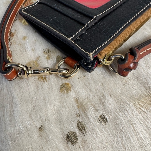 Dooney & Bourke Pebble Leather Card Case Wristlet, BLACK - Picture 5 of 10